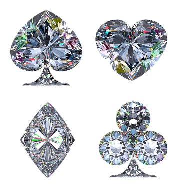 Colorful Diamond shaped Card Suits clipart
