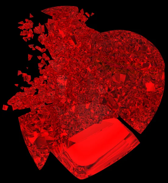 Kristal kalp kırık: karşılıksız aşk — Stok fotoğraf