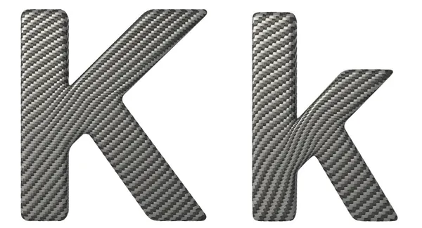 Carbon fiber font K lowercase and capital letters — Stock Photo, Image
