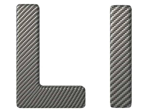 Шрифт из углеродного волокна L строчные и заглавные буквы — стоковое фото