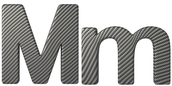 碳纤维字体 m 小写字母和大写字母 — 图库照片