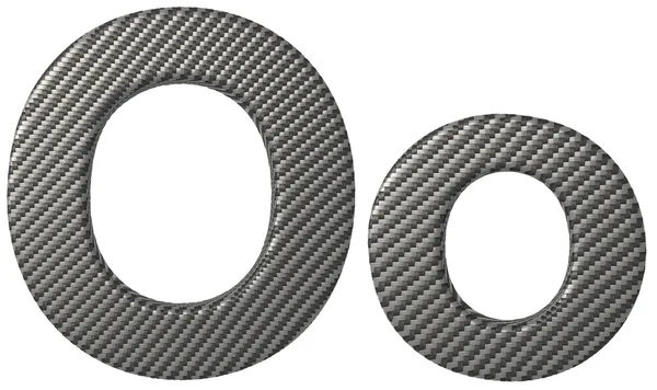 Шрифт из углеродного волокна O строчные и заглавные буквы — стоковое фото