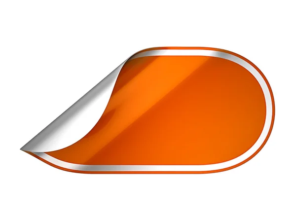 Autocollant ou étiquette hameuse arrondie orange — Photo
