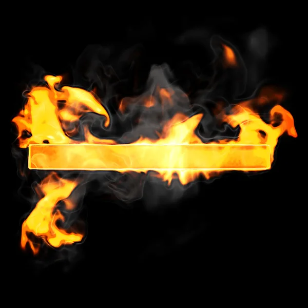 Burning and flame font hyphen symbol — Stock Photo, Image