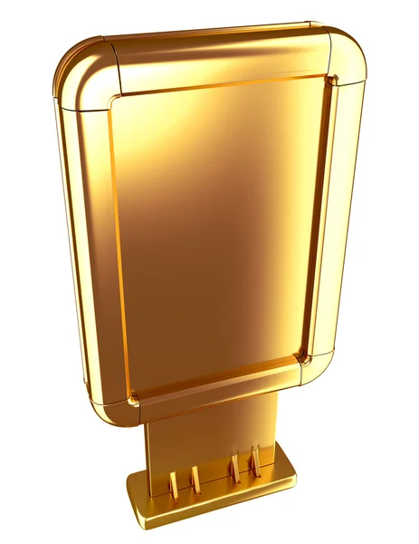 Golden Billboard isolated on white — Stock Photo, Image