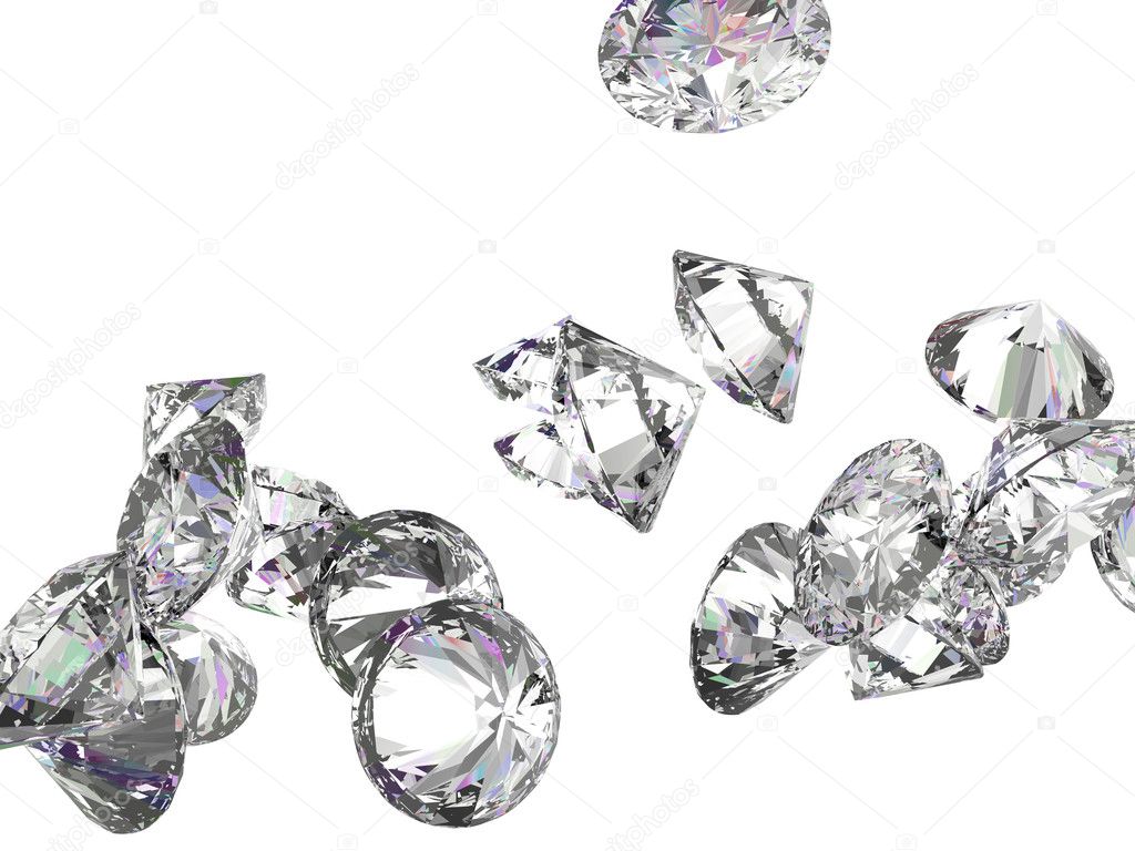 Large gemstones isolated on white