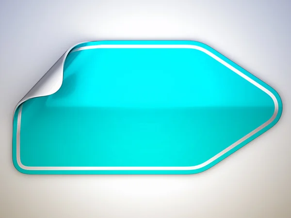 Turquoise bent sticker or label — Stock Photo, Image