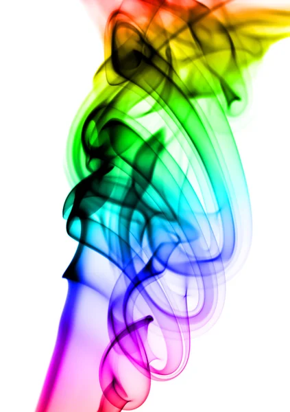 Padrões de fumaça coloridos abstratos no branco — Fotografia de Stock