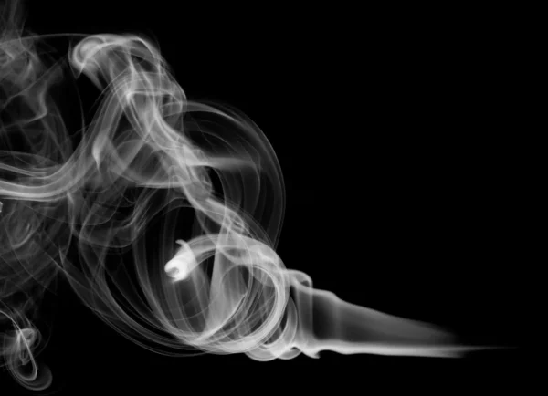 Abstrakt vit rök formen på svart — Stockfoto