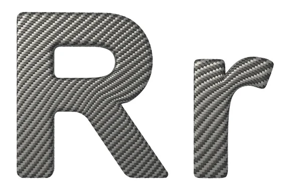 碳纤维字体 r 小写字母和大写字母 — 图库照片