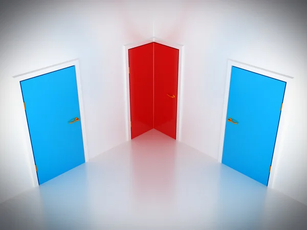 Kiezen van de manier: conceptuele hoek deur — Stockfoto