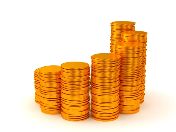 Crecimiento y beneficio: pilas de monedas —  Fotos de Stock