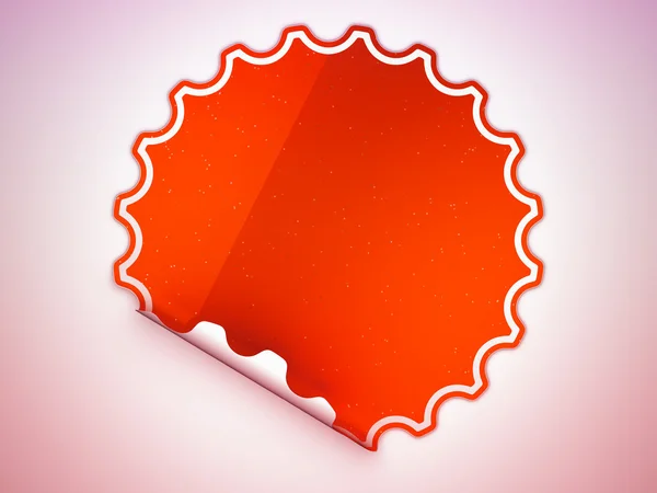 Rund röd klistermärke eller etikett — Stockfoto