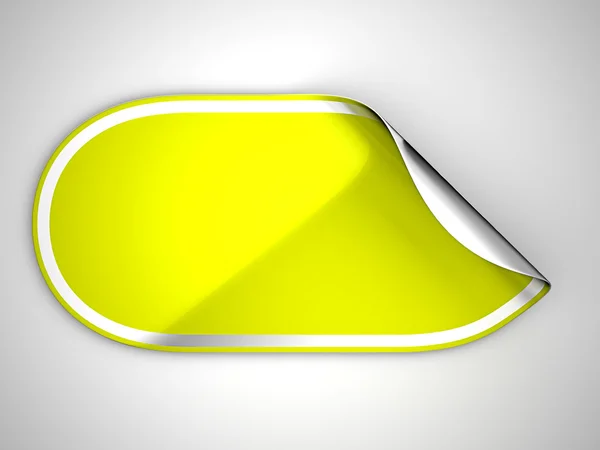Autocollant ou étiquette hamous jaune arrondi — Photo