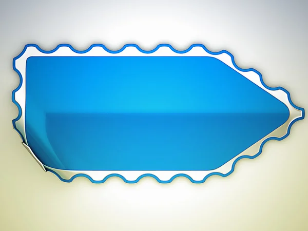 Синий изогнутый стикер или ярлык — стоковое фото