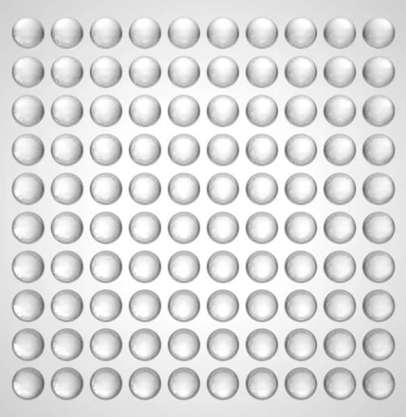 Transparente Kugeln oder Perlen über Grau — Stockfoto