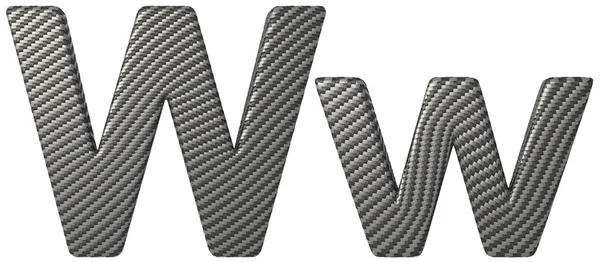 Carbon fiber font W lowercase and capital letters — Stock Photo, Image