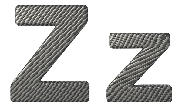Шрифт з вуглецевого волокна Z з нижнім регістром і великими літерами — стокове фото