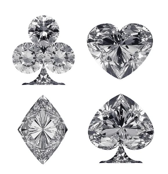 Diamante em forma de ternos de cartão isolado — Fotografia de Stock