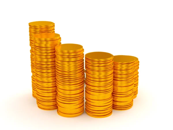 Crescimento: moedas empilha forma de semicírculo — Fotografia de Stock