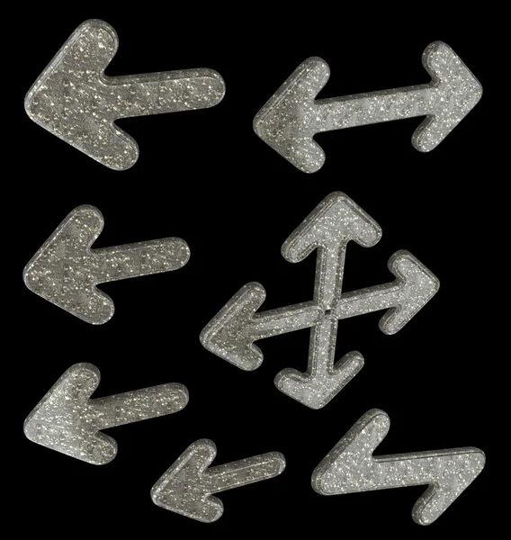 Stone arrows set isolated — Stock Photo, Image