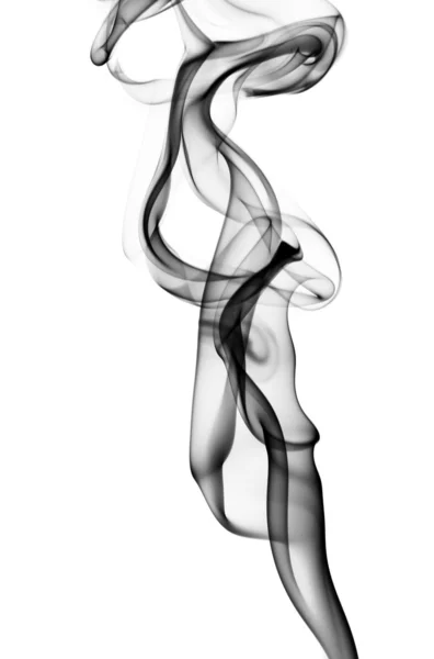 Streszczenie dym czarny kształt na białym tle — Zdjęcie stockowe