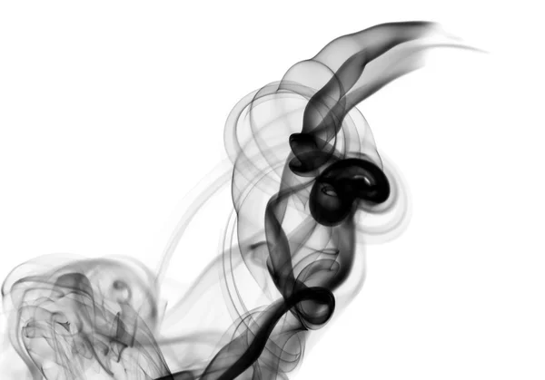Forma de humo negro abstracto en blanco —  Fotos de Stock