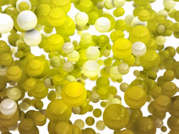 Абстрактні жовті та білі кульки над білими — стокове фото