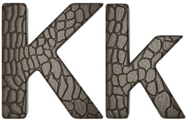 Alligator skin font K lowercase and capital letters clipart