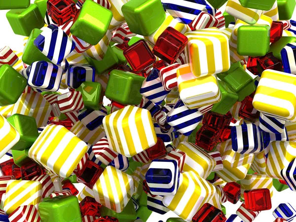 Soyut renkli küpler veya izole şekerler — Stok fotoğraf