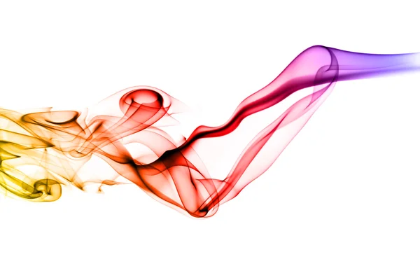 Forma abstrata colorida da fumaça no branco — Fotografia de Stock