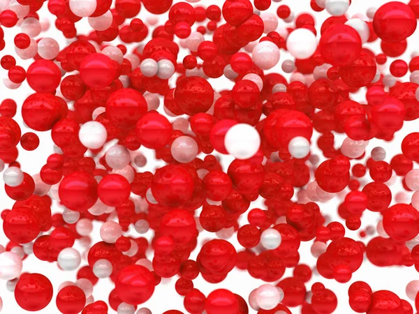 Bolas vermelhas e brancas abstratas — Fotografia de Stock