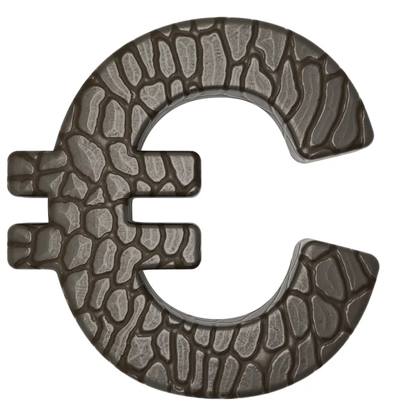 Σύμβολο νομίσματος του ευρώ γραμματοσειρά δέρμα αλιγάτορα — Φωτογραφία Αρχείου
