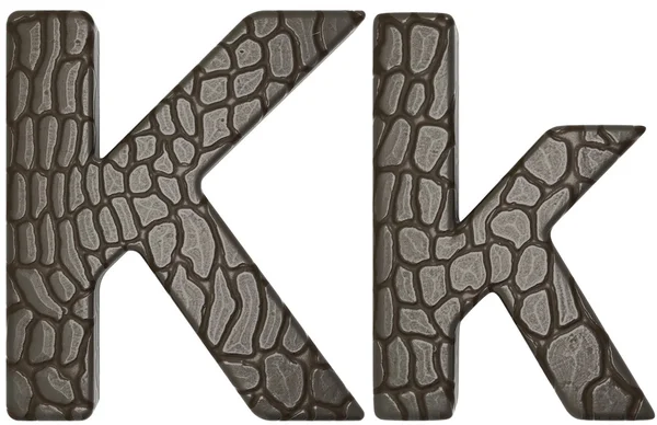 Alligator huid lettertype k kleine letters en hoofdletters — Stockfoto