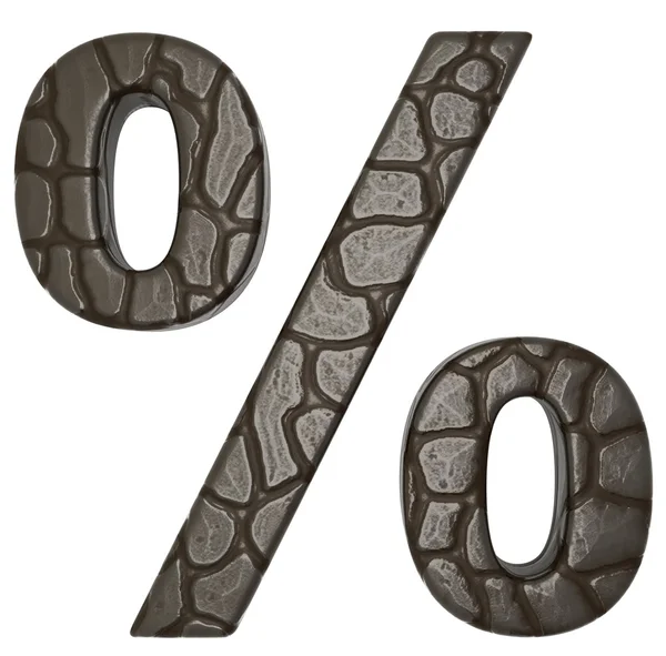 Simbolo percentuale font pelle alligatore — Foto Stock