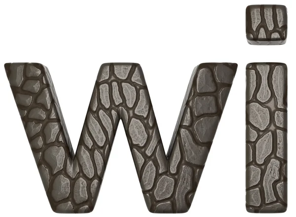 Alligator skin lettertype w en ik kleine letters — Stockfoto