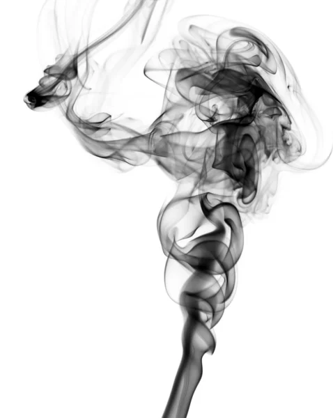 Černý kouř abstraktní vzor na bílém — Stock fotografie