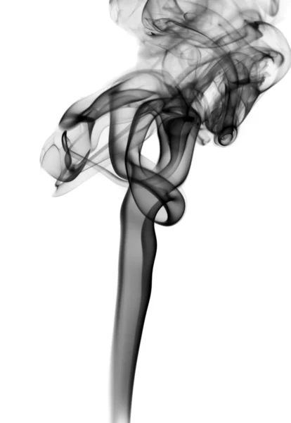 Zwarte abstractie: rook vorm op wit — Stockfoto