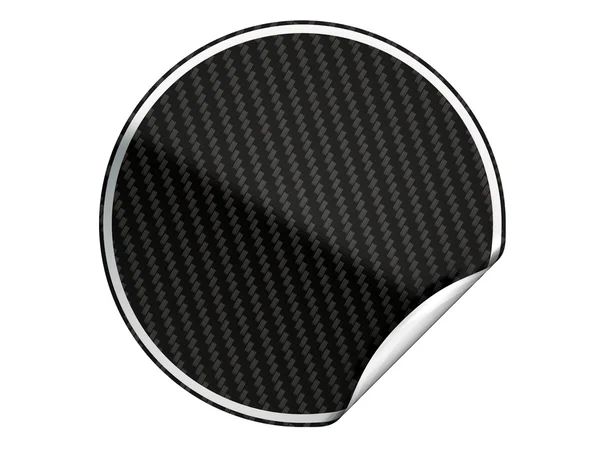 Etiqueta ou adesivo curvado texturizado preto sobre branco — Fotografia de Stock
