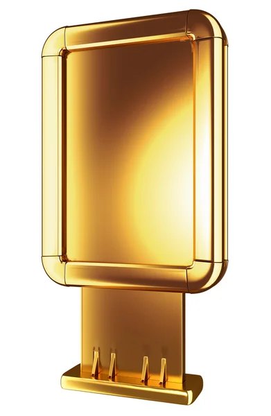 Goldene Plakatwand oder Leuchtkasten isoliert — Stockfoto