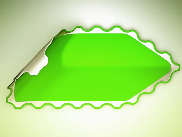 Autocollant ou étiquette vert marteau dentelé — Photo