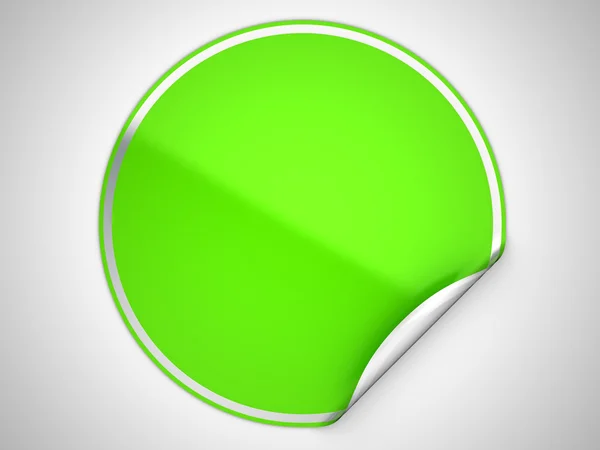 Yeşil yuvarlak bükülmüş etiket veya etiket — Stok fotoğraf