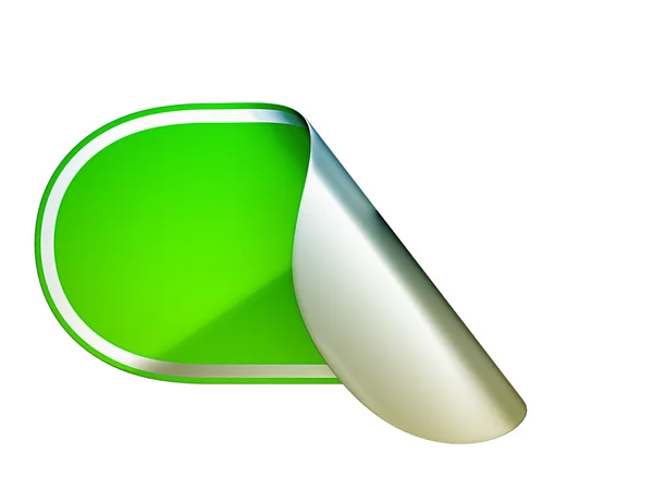 Zielony zaokrąglony wygięty nalepka lub etykieta — Zdjęcie stockowe