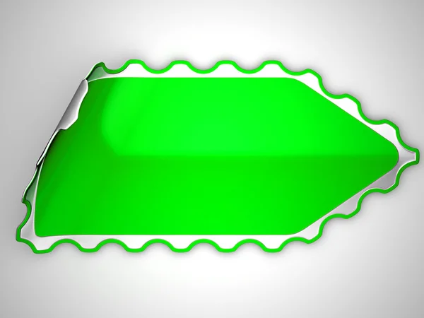 Green unsticked sticker or label — Stock Photo, Image