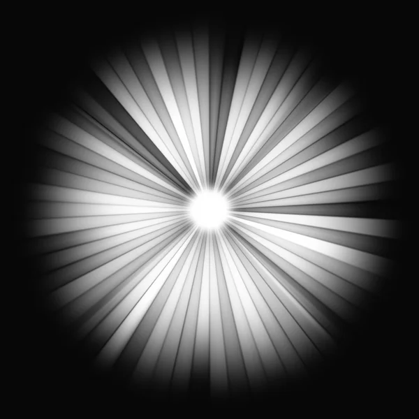 Lichtstrahlen auf Schwarz: leuchtender Stern — Stockfoto
