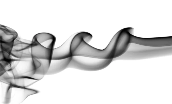 Abstract black fume waves on white — Stock Photo, Image
