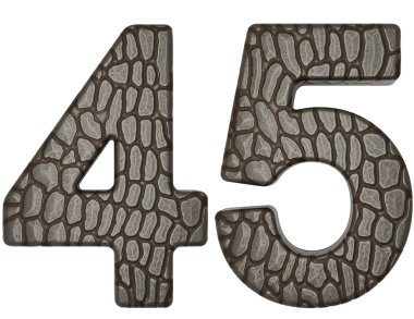 Alligator skin font 4 5 digits clipart