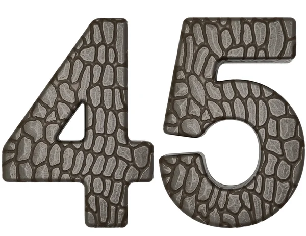 Schrift aus Alligatorhaut 4 5-stellig — Stockfoto