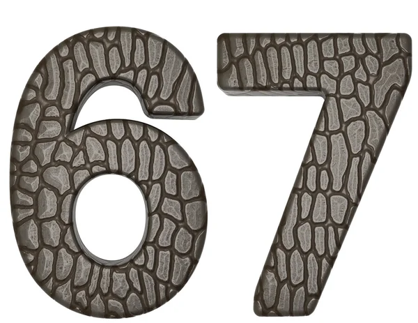 Alligator skin font 6 7 digits — Stock Photo, Image