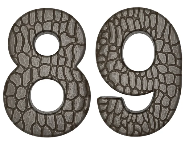 Alligator skin font 8 9 digits — Stock Photo, Image